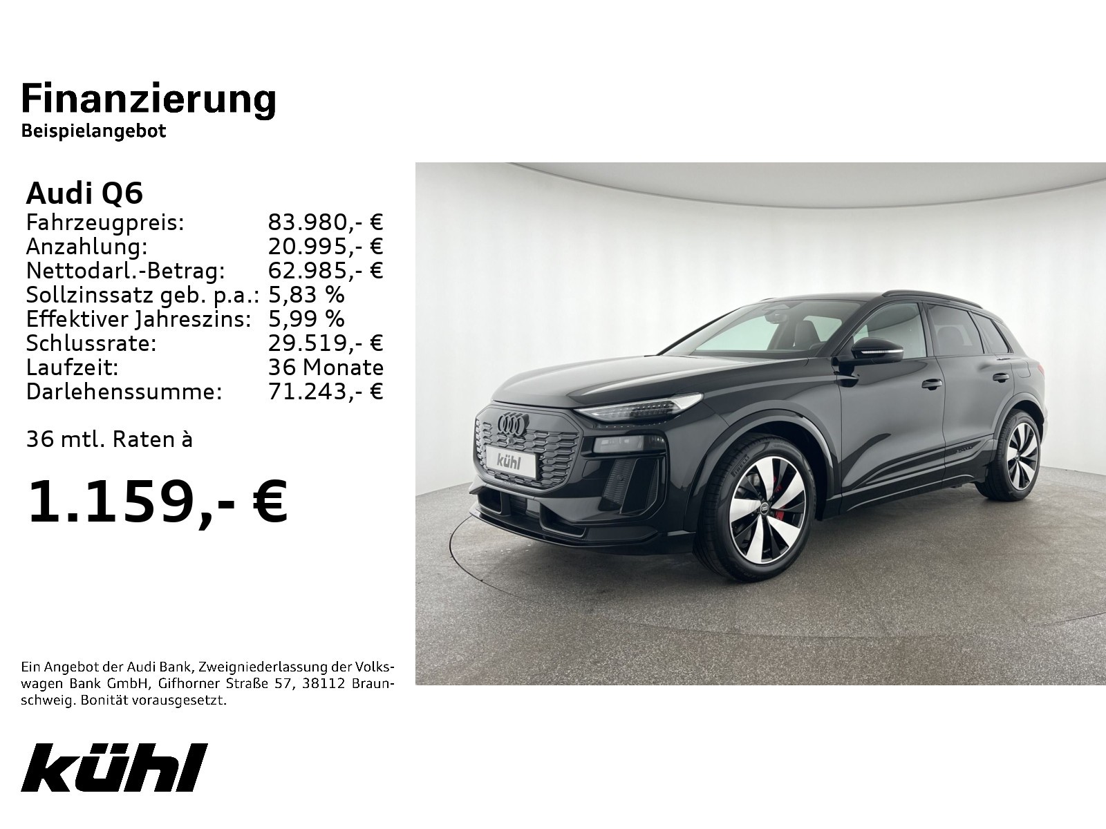 Q6 SUV e-tron quattro 20' Tech Pro Matrix B&O Pano S line