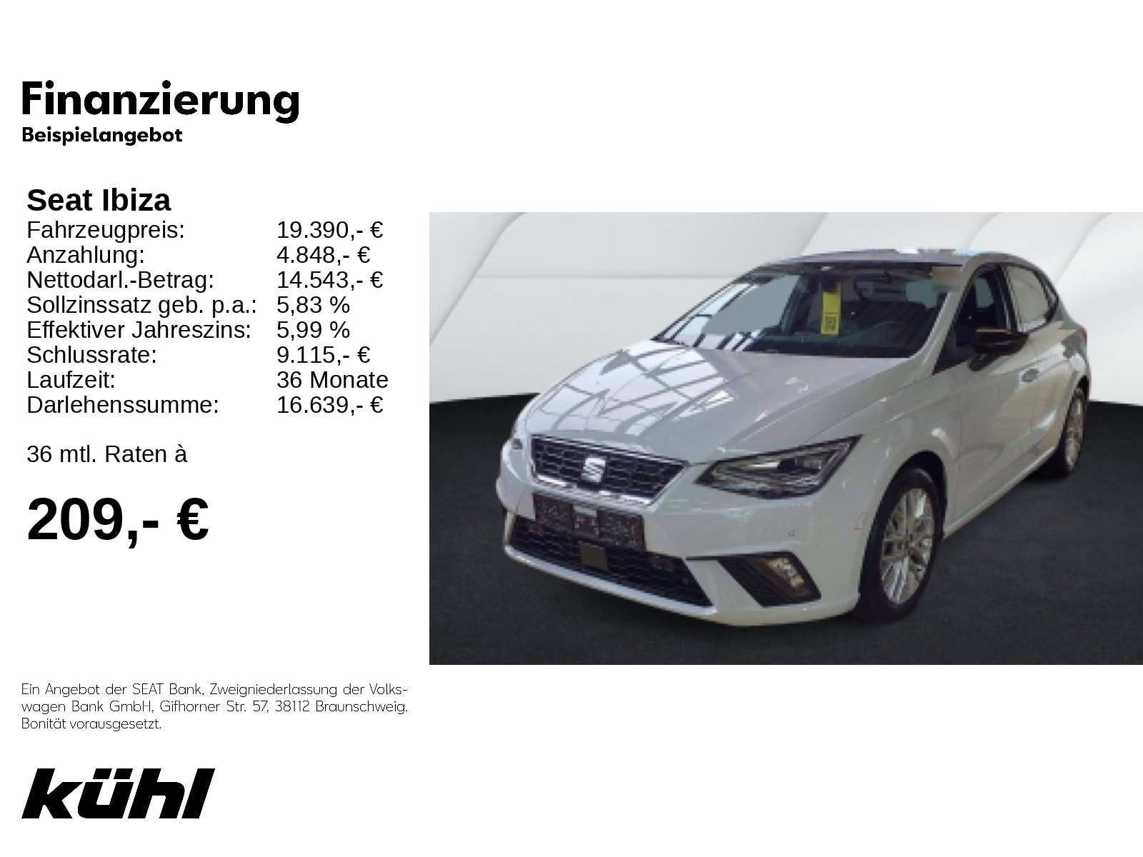 Ibiza 1.0 TSI FR LED ACC Kessy Kamera Navi App 16"